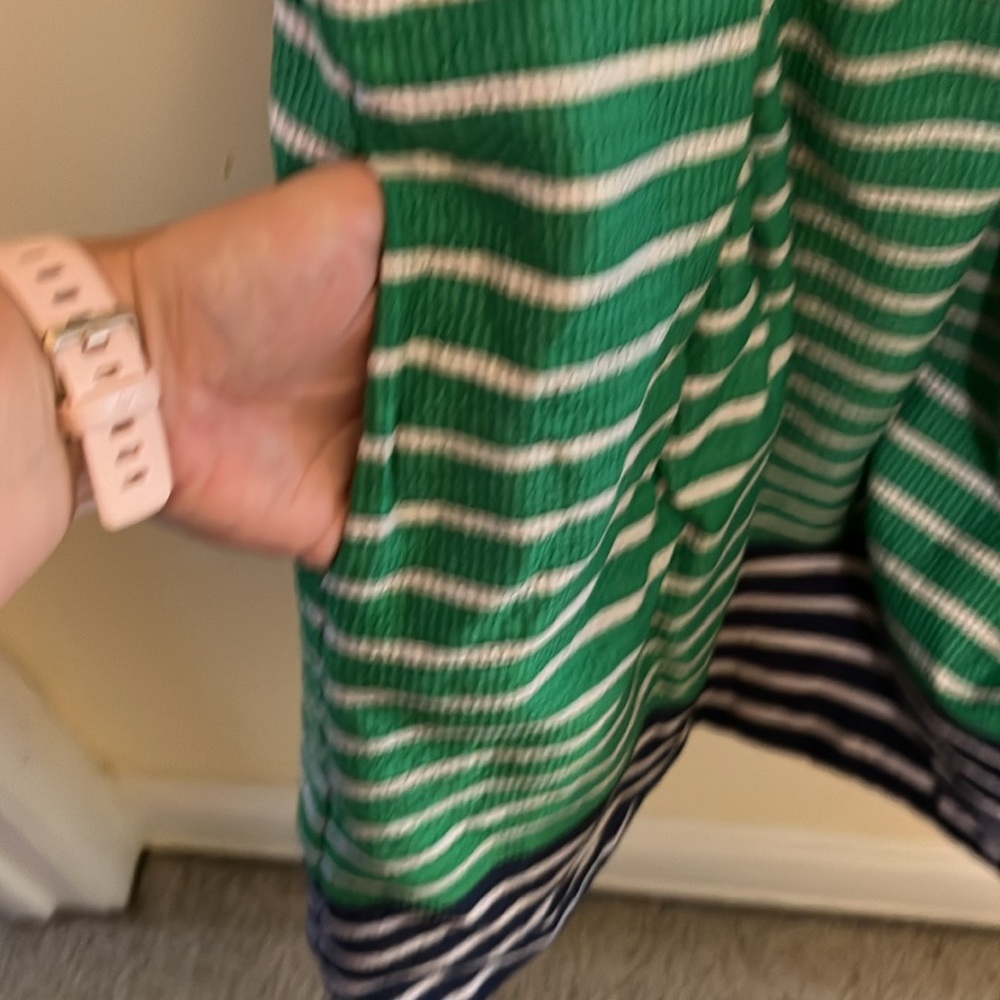 Just…Taylor dress, women’s size 10, green and navy with white stripes - Picture 7 of 10